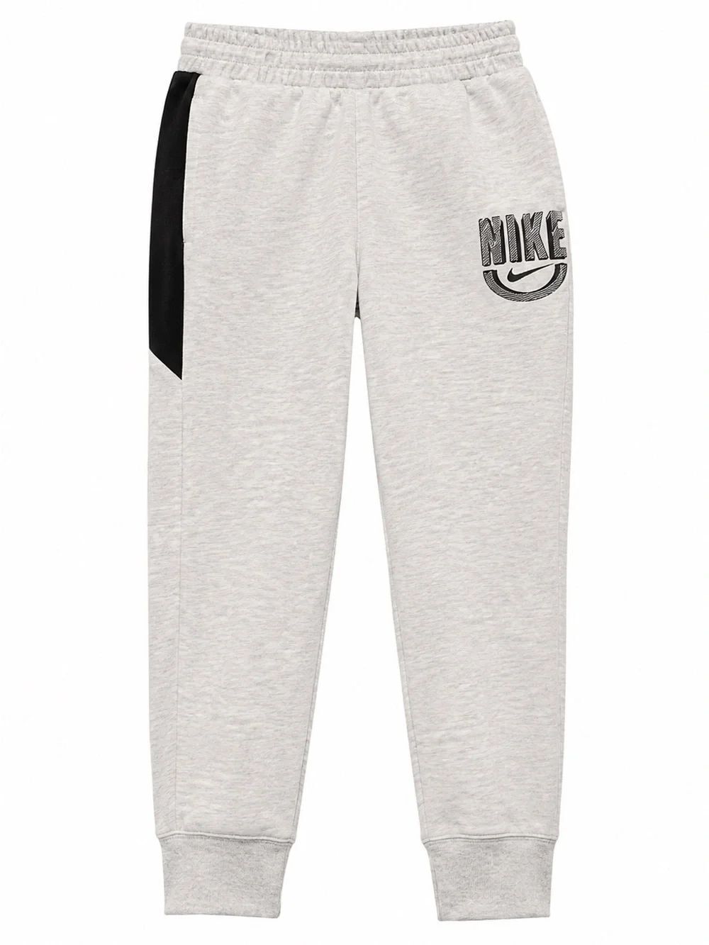 Nike Dri-FIT Kids Jogger Pants Size Large Gray Black Logo Athletic Sweatpants